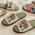 Open Toe Cotton Slippers Cotton Linen Household Slippers Factory